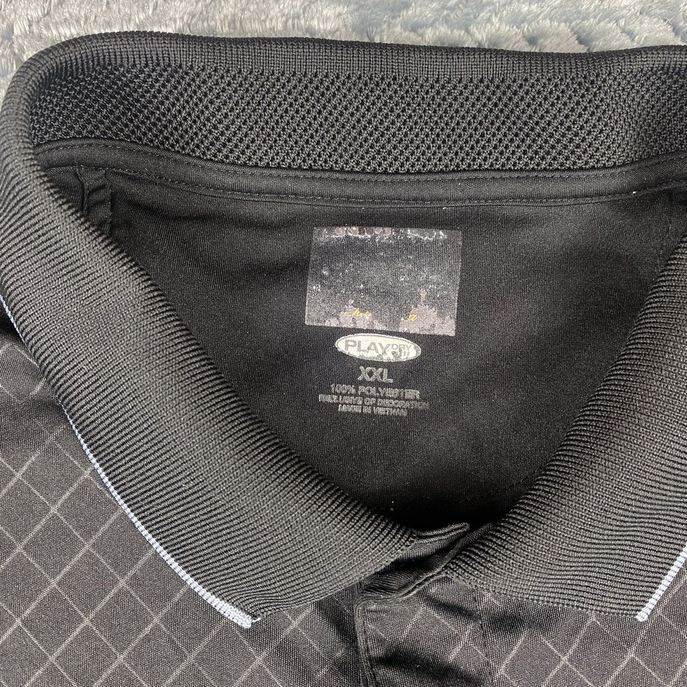 Greg Norman Tasso Ella Polo Mens XXL PlayDry Windowpane Black Check Pocket Shirt - Picture 4 of 9
